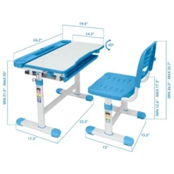 Mount-It! Kids Desk And Chair Set | Height Adjustable Ergonomic Children's School Workstation With Storage Drawer | Blue 17 Mount-It! Kids Desk And Chair Set | Height Adjustable Ergonomic Children's School Workstation With Storage Drawer | Blue -Children Furniture Store GUEST b9b29310 56c7 4ca8 9a43 3f963facdd3e