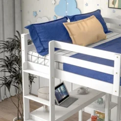 Wooden Loft Bed With Ladder, Desk And Shelves-ModernLuxe 15 Wooden Loft Bed With Ladder, Desk And Shelves-ModernLuxe -Children Furniture Store GUEST b9b386d4 a722 4c21 9d89 77b8fbc54639