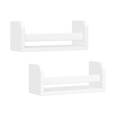 2pk Kids' 10" Floating Wall Mount Bookshelf Set White - RiverRidge Home 3 2pk Kids' 10" Floating Wall Mount Bookshelf Set White - RiverRidge Home
