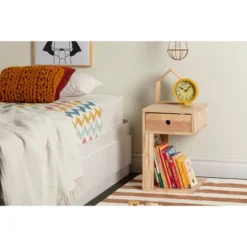 Sweedi Solid Wood 1 Drawer Nightstand Natural Wood - South Shore -Children Furniture Store GUEST b9d277ae 05fe 4c22 81c3 34110692746c