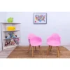 Set Of 2 Kids' Chairs With Modern Plastic Seat And Beech Legs Pink - Gift Mark -Children Furniture Store GUEST bc1f0ce1 3c0d 4fd2 be1a 09e0244c3555