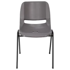Flash Furniture HERCULES Series 661 Lb. Capacity Gray Ergonomic Shell Stack Chair With Black Frame And 16'' Seat Height, Set Of 5 -Children Furniture Store GUEST bcd554c3 77f4 4f95 8ff5 7cfd2abda83c