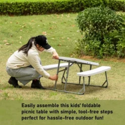 Foldable White Kids' Picnic Table Bench Outdoor Portable Children's Backyard Table, Crafting, Dining, And Playtime Patio Table 19 Foldable White Kids' Picnic Table Bench Outdoor Portable Children's Backyard Table, Crafting, Dining, And Playtime Patio Table -Children Furniture Store GUEST be2ac2df d180 4b2a ba06 71da9fcab200