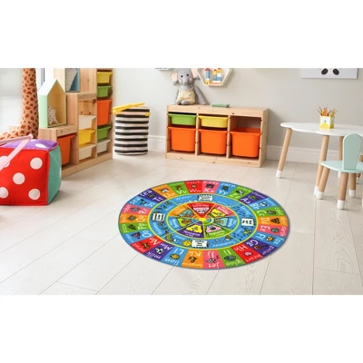 KC Cubs ABC Alphabet, Seasons, Months Days Of Week Educational Learning & Game Round Circle Rug For Kids And Children Bedrooms Playroom 3 KC Cubs ABC Alphabet, Seasons, Months Days Of Week Educational Learning & Game Round Circle Rug For Kids And Children Bedrooms Playroom