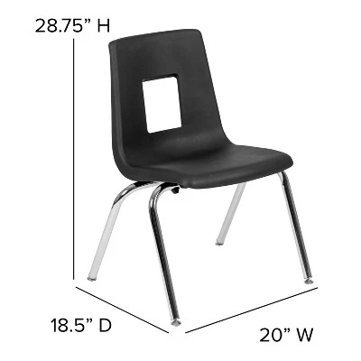 Flash Furniture Advantage 4-pack Student Stack School Chair - 16-inch 6 Flash Furniture Advantage 4-pack Student Stack School Chair - 16-inch - Image 4