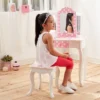 Polka Dot Fashion Prints Vanity Table & Stool Set Pink - Teamson Kids