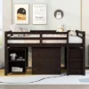 Low Study Full Loft Bed With Cabinets, Shelving And Rolling Portable Desk - ModernLuxe -Children Furniture Store GUEST c16a4746 1a4b 4c7d 97fd db1570d3abdb