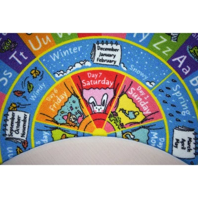 KC Cubs ABC Alphabet, Seasons, Months Days Of Week Educational Learning & Game Round Circle Rug For Kids And Children Bedrooms Playroom 6 KC Cubs ABC Alphabet, Seasons, Months Days Of Week Educational Learning & Game Round Circle Rug For Kids And Children Bedrooms Playroom - Image 4