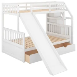 Twin Over Full Bunk Bed With Drawers,Storage Staircase And Slide-ModernLuxe -Children Furniture Store GUEST c3a34157 1d18 43b7 98ff a83a68a400e6