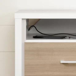 Munich 2 Drawer Nightstand - White/Soft Elm - South Shore 17 Munich 2 Drawer Nightstand - White/Soft Elm - South Shore -Children Furniture Store GUEST c5b22852 0d9a 4312 afe0 1c2cc834a6b1