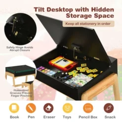 Costway Kids Table & Chair Set Wooden Activity Art Study Desk W/Storage Space 18 Costway Kids Table & Chair Set Wooden Activity Art Study Desk W/Storage Space -Children Furniture Store GUEST c6603581 62dd 4604 a059 589692b2cb49
