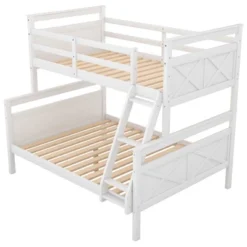 Twin Over Full Bunk Bed With Ladder And Safety Guardrail-ModernLuxe 18 Twin Over Full Bunk Bed With Ladder And Safety Guardrail-ModernLuxe -Children Furniture Store GUEST c7bdde01 2749 474a 99df a7dc5cf5c593