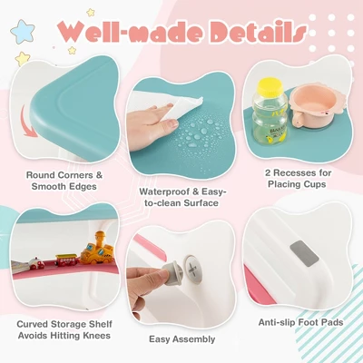 Costway 3-Piece Kids Table And Chair Set Toddler Activity Study Desk With Building Blocks 8 Costway 3-Piece Kids Table And Chair Set Toddler Activity Study Desk With Building Blocks - Image 6