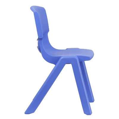 Flash Furniture 4 Pack Blue Plastic Stackable School Chair With 15.5'' Seat Height 9 Flash Furniture 4 Pack Blue Plastic Stackable School Chair With 15.5'' Seat Height - Image 7