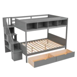 Twin Over Full Bunk Bed With Shelves, Storage Staircase And 2 Drawers - ModernLuxe 15 Twin Over Full Bunk Bed With Shelves, Storage Staircase And 2 Drawers - ModernLuxe -Children Furniture Store GUEST c9dd49f3 f556 4580 a931 2ab873802d7e