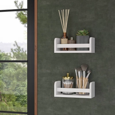 2pk Kids' 10" Floating Wall Mount Bookshelf Set White - RiverRidge Home 14 2pk Kids' 10" Floating Wall Mount Bookshelf Set White - RiverRidge Home - Image 12