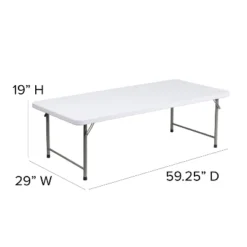 Flash Furniture 4.93-Foot Kid's Granite White Plastic Folding Table 12 Flash Furniture 4.93-Foot Kid's Granite White Plastic Folding Table -Children Furniture Store GUEST ca401930 3ca2 43e4 a6f4 88afb68478bb 1