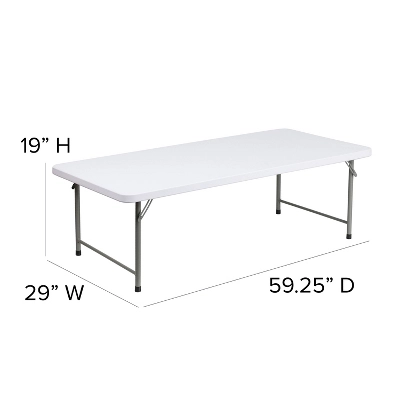 Emma And Oliver 4.93-Foot Kid's Granite White Plastic Folding Activity Table - Play Table 5 Emma And Oliver 4.93-Foot Kid's Granite White Plastic Folding Activity Table - Play Table - Image 3