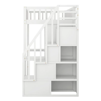 Twin Size Loft Bed With Shelf, Drawers, Desk And Wardrobe - ModernLuxe 9 Twin Size Loft Bed With Shelf, Drawers, Desk And Wardrobe - ModernLuxe - Image 7