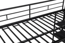 Metal Twin Size Low Loft Bed With Storage Shelf And Stairs, Black - ModernLuxe 18 Metal Twin Size Low Loft Bed With Storage Shelf And Stairs, Black - ModernLuxe -Children Furniture Store GUEST cc1141ca 4c10 458e 9fa9 24571832c7ad