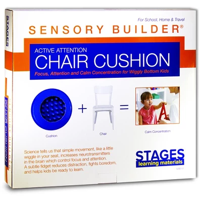 Stages Learning Materials Sensory Builder Active Attention Chair Cushion, Blue + Hand Pump 3 Stages Learning Materials Sensory Builder Active Attention Chair Cushion, Blue + Hand Pump