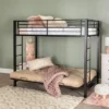 Twin Over Futon Analise Metal Bunk Bed Black - Saracina Home -Children Furniture Store GUEST ce53ae88 2cfa 4b85 ac98 cdf52cde3596
