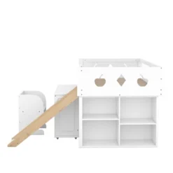 Wood Loft Bed With Slide, Cabinets, Blackboard, Desk And Chair-ModernLuxe -Children Furniture Store GUEST cf4d3ee4 f02a 4727 981c 173a9e9b9119