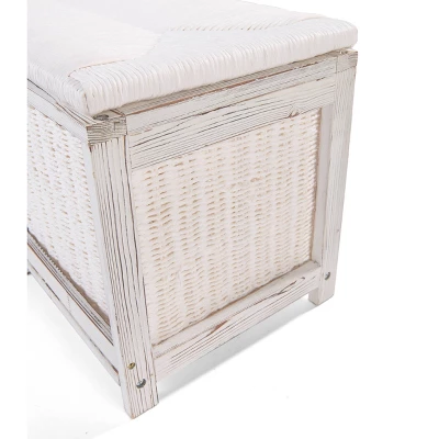 Badger Basket Kid's Storage Bench With Woven Top And Baskets White 8 Badger Basket Kid's Storage Bench With Woven Top And Baskets White - Image 6