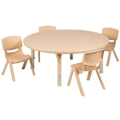 Flash Furniture 45" Round Plastic Height Adjustable Activity Table Set With 4 Chairs 17 Flash Furniture 45" Round Plastic Height Adjustable Activity Table Set With 4 Chairs -Children Furniture Store GUEST d0a6d3d3 33d4 4360 b534 cb4ab114f752