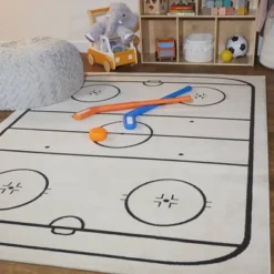 Hockey Time Kids' Rug Cream/Black - Balta Rugs 10 Hockey Time Kids' Rug Cream/Black - Balta Rugs -Children Furniture Store GUEST d16ea0e5 d75b 4cd4 b364 a6eb9a0f0396