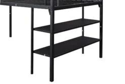 Metal Twin Size Low Loft Bed With Storage Shelf And Stairs, Black - ModernLuxe 19 Metal Twin Size Low Loft Bed With Storage Shelf And Stairs, Black - ModernLuxe -Children Furniture Store GUEST d216a3f9 8671 4dec 9594 543eb25ac9c7