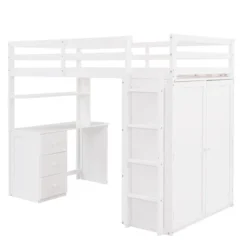 Twin Size Loft Bed With Drawers, Desk And Wardrobe-ModernLuxe -Children Furniture Store GUEST d2260dea cbe9 4ae2 825b 255a384ed8a0