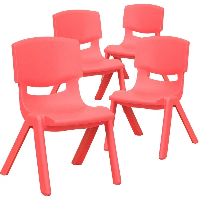 Emma And Oliver 4 Pack Plastic Stackable Pre-K/School Chairs With 10.5"H Seat 17 Emma And Oliver 4 Pack Plastic Stackable Pre-K/School Chairs With 10.5"H Seat - Image 15