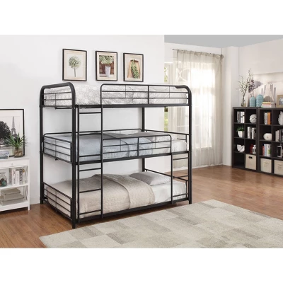 Full Cairo Triple Bunk Bed Sandy Black - Acme Furniture 5 Full Cairo Triple Bunk Bed Sandy Black - Acme Furniture - Image 3