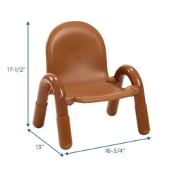 Angeles BaseLine 7 Inch Natural Wood Stackable Toddler Chair With Rounded Edges For Classrooms, Playrooms, And Daycares, Brown