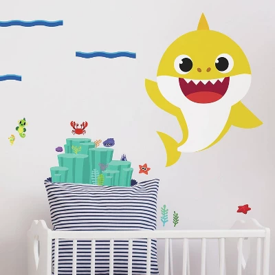 Baby Shark Peel And Stick Giant Wall Decals - RoomMates 3 Baby Shark Peel And Stick Giant Wall Decals - RoomMates