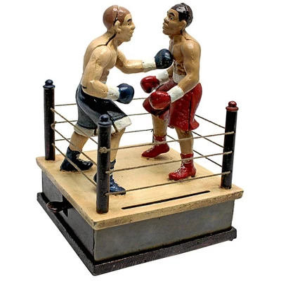 Design Toscano Battling Boxers Die Cast Iron Mechanical Coin Bank 4 Design Toscano Battling Boxers Die Cast Iron Mechanical Coin Bank - Image 2