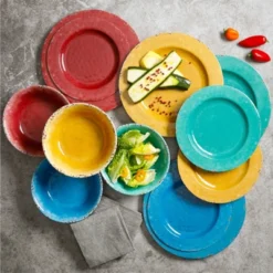 Gibson Studio California Mauna 12 Piece Assorted Crackle Decal Melamine Dinnerware Set 31 Gibson Studio California Mauna 12 Piece Assorted Crackle Decal Melamine Dinnerware Set -Children Furniture Store GUEST d79d20e1 8478 4d64 a14f 89623f484aca