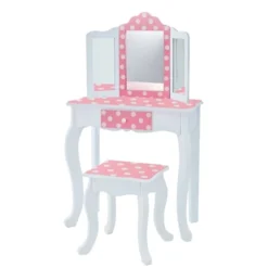 Polka Dot Fashion Prints Vanity Table & Stool Set Pink - Teamson Kids 13 Polka Dot Fashion Prints Vanity Table & Stool Set Pink - Teamson Kids -Children Furniture Store GUEST d8246866 9307 4f17 bcb6 9751a78f2b41