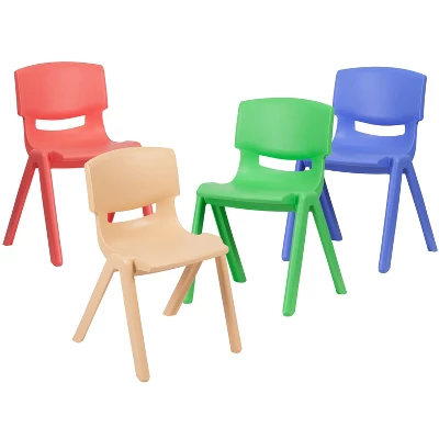 Emma And Oliver 4 Pack Plastic Stackable K-2 School Chair With 13.25"H Seat 16 Emma And Oliver 4 Pack Plastic Stackable K-2 School Chair With 13.25"H Seat - Image 14