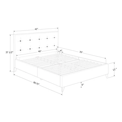 Dylane Upholstered Platform Bed And Headboard Pale Soft - South Shore 11 Dylane Upholstered Platform Bed And Headboard Pale Soft - South Shore - Image 9