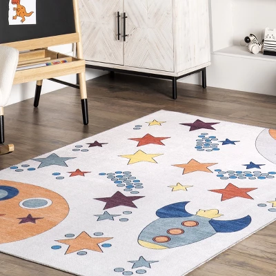 NuLOOM Leonie Outer Space Machine Washable Kids Area Rug 10 NuLOOM Leonie Outer Space Machine Washable Kids Area Rug - Image 8