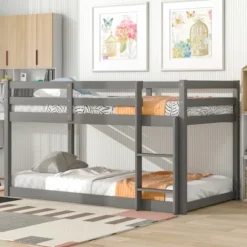 Twin Size Loft Bed With Safety Rail And Ladder-ModernLuxe