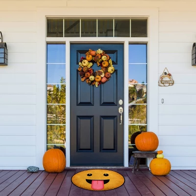 Deerlux Emoji Style Round Funny Smiley Face Kids Area Rug, Tongue Out Emoji Rug 3 Deerlux Emoji Style Round Funny Smiley Face Kids Area Rug, Tongue Out Emoji Rug