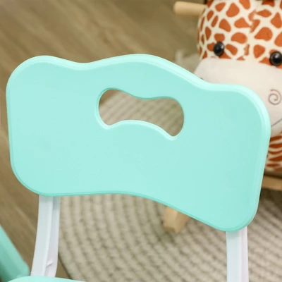 Qaba Kids Table And Chair Set With 4 Chairs, Adjustable Height, Easy To Clean Table Surface, For 1.5 - 5 Years Old 6 Qaba Kids Table And Chair Set With 4 Chairs, Adjustable Height, Easy To Clean Table Surface, For 1.5 - 5 Years Old - Image 4