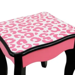 Fashion Leopard Prints Gisele Play Wooden Vanity Set Pink / Black - Teamson Kids -Children Furniture Store GUEST dfa43ade 0f84 44ad bba6 3fabb6c32e9f