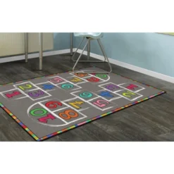 Flagship Carpets Hopscotch Rainbow Numbers Children's Area Rug, 3' X 5'