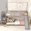 Twin Over Twin Metal Bunk Bed House Bed With Slide And Staircase-ModernLuxe 1 Twin Over Twin Metal Bunk Bed House Bed With Slide And Staircase-ModernLuxe -Children Furniture Store GUEST e04141b8 ed60 47d8 a92a 701d292fa3f8