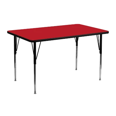 Flash Furniture 24''W X 48''L Rectangular HP Laminate Activity Table - Standard Height Adjustable Legs 6 Flash Furniture 24''W X 48''L Rectangular HP Laminate Activity Table - Standard Height Adjustable Legs - Image 4