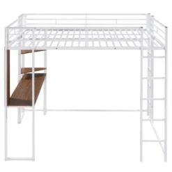 Full Size Metal Loft Bed With 2 Shelves And One Desk - ModernLuxe -Children Furniture Store GUEST e27b5bd4 cd8c 4853 9fd2 402ee36fd89e